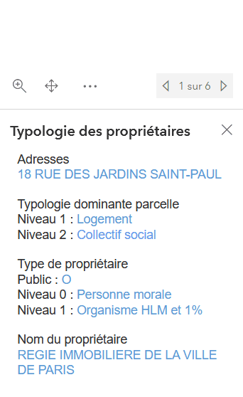 Capture d'écran ENERSIG, exemple d'une fiche parcelle