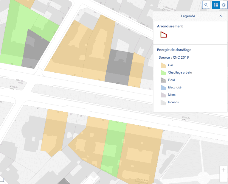 Capture d'écran ENERSIG, exemple d'application source d'énergie